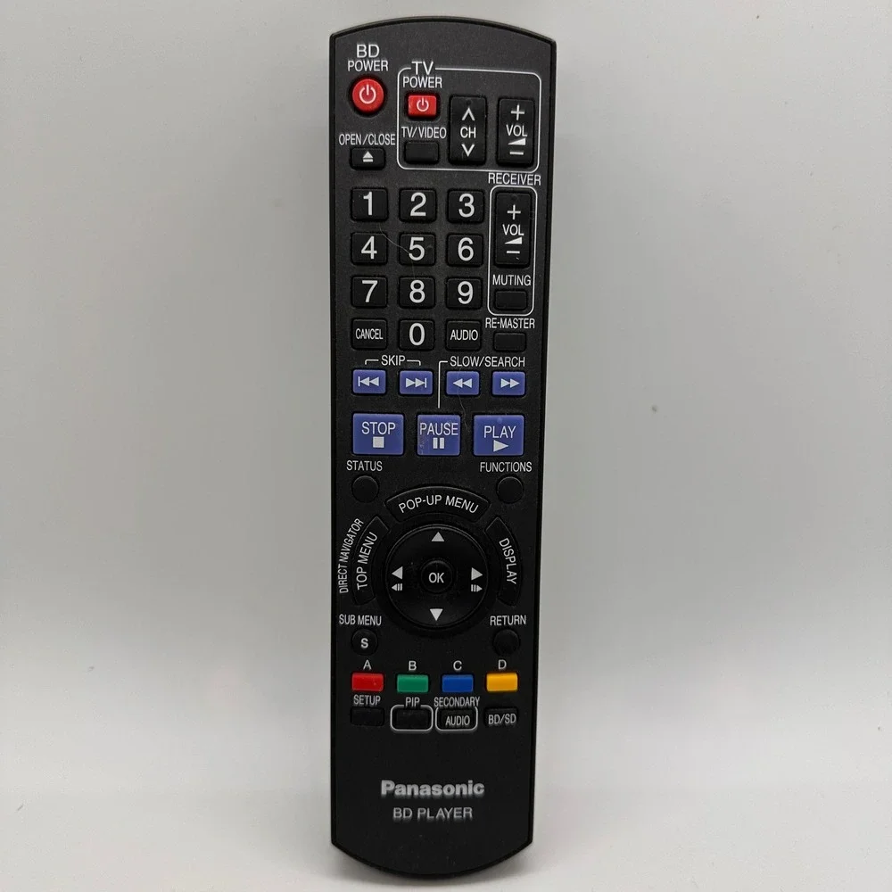 Panasonic BD Player Remote Control Replacement N2QAYB000317‎ Black